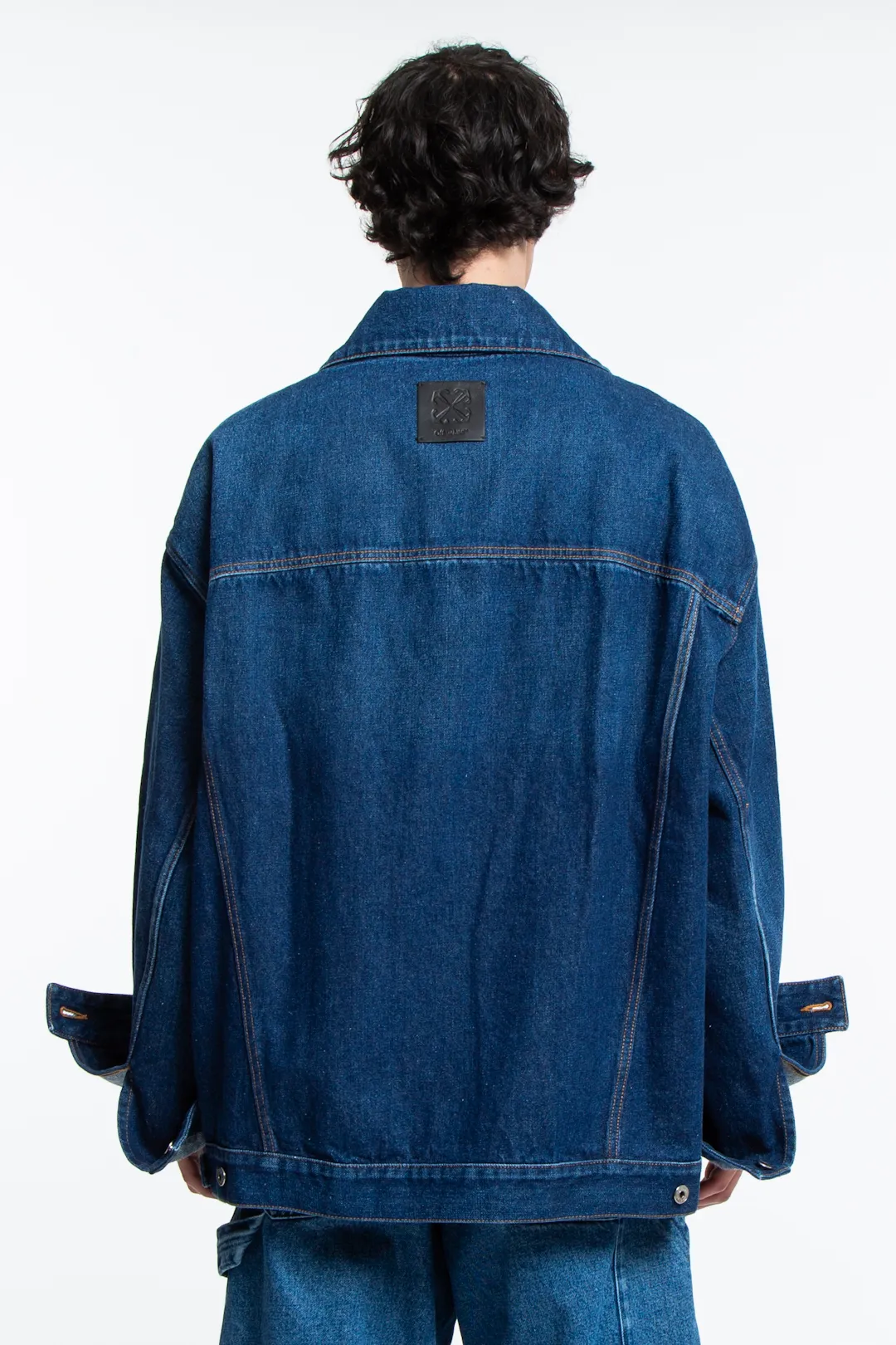 Off White Giacca Arrow In Denim Di Cotone