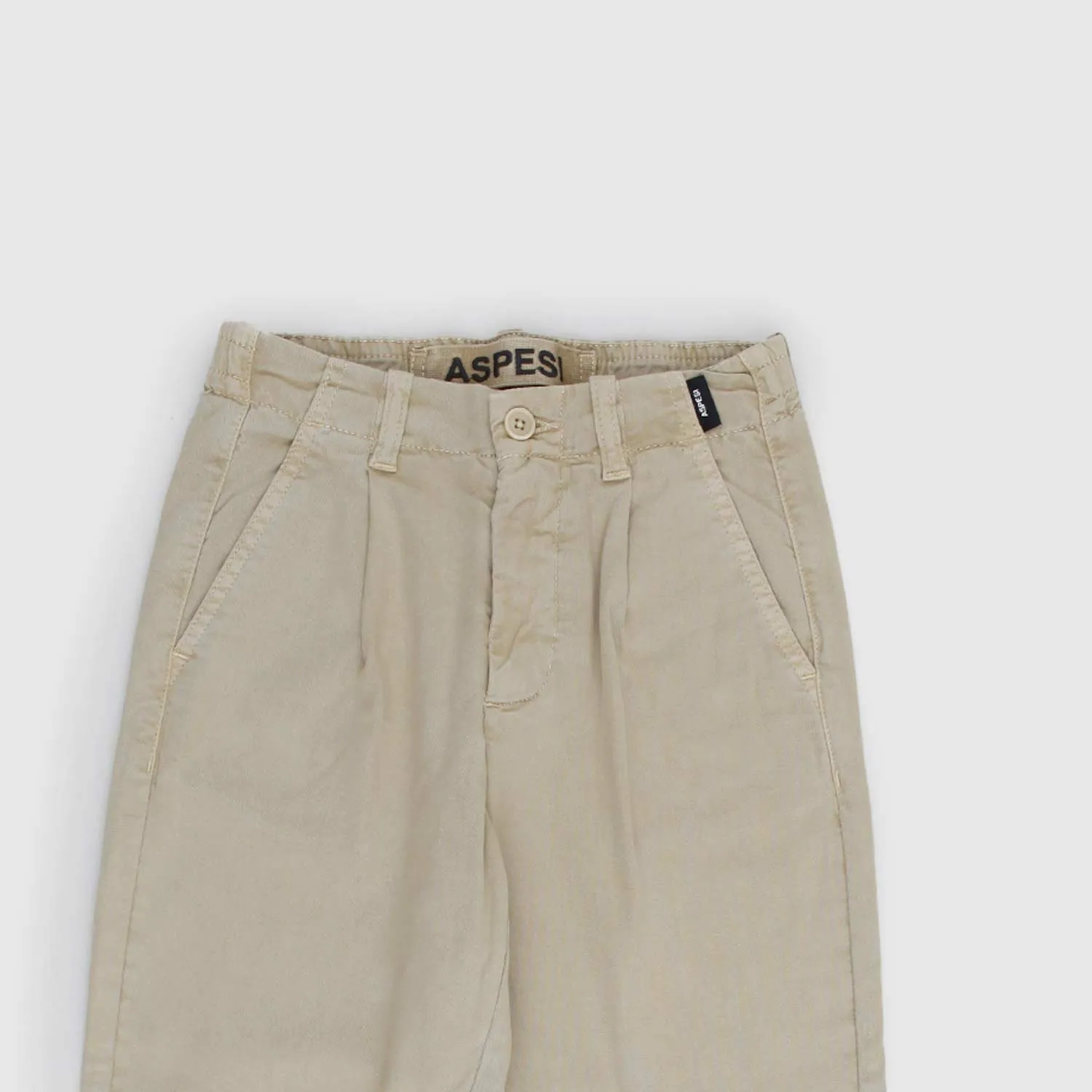 Pantaloni Beige In Denim Elasticizzato