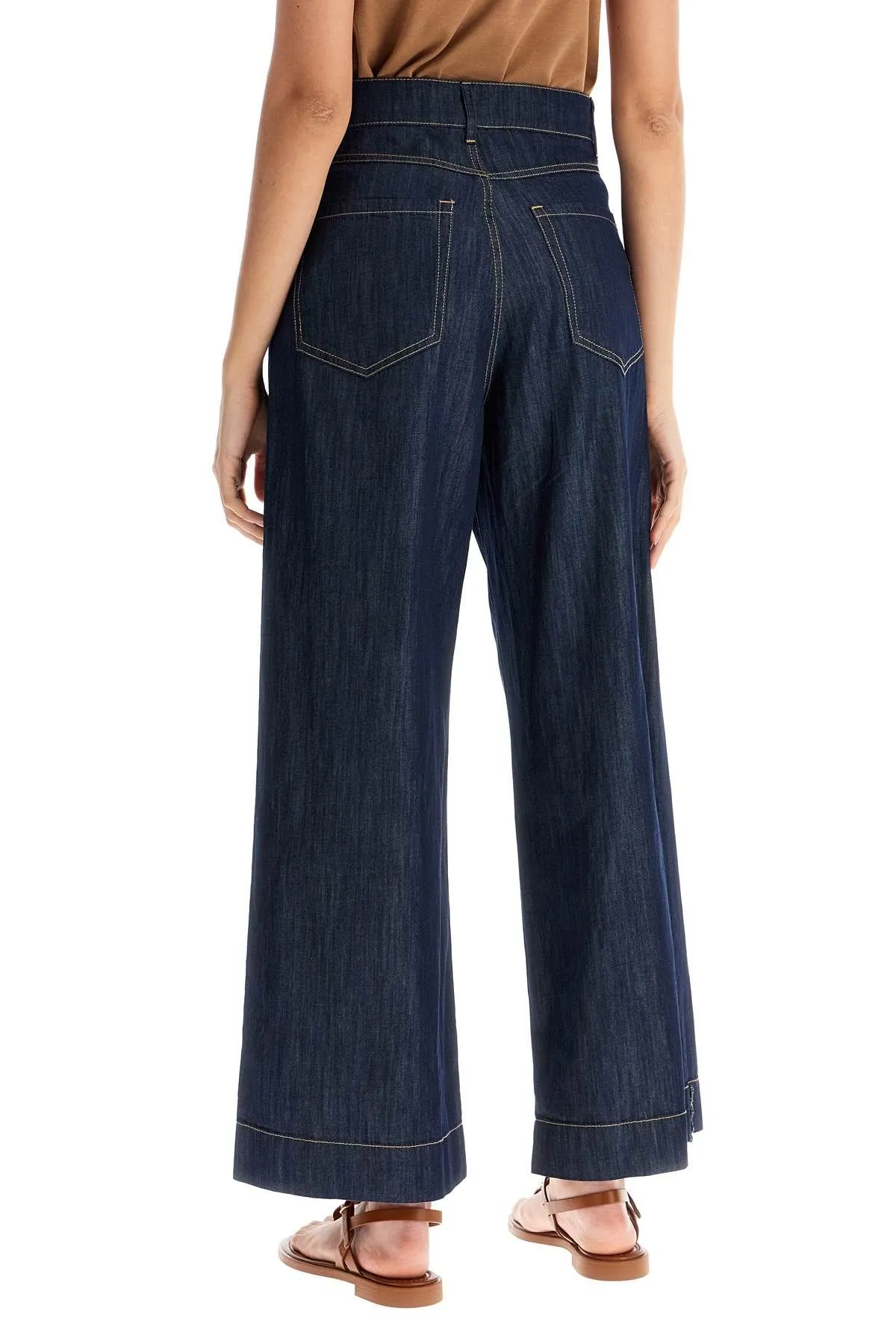 Pantaloni cropped in chambray 'Estro'