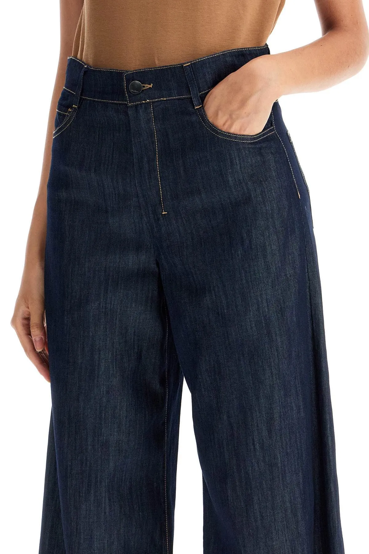 Pantaloni cropped in chambray 'Estro'