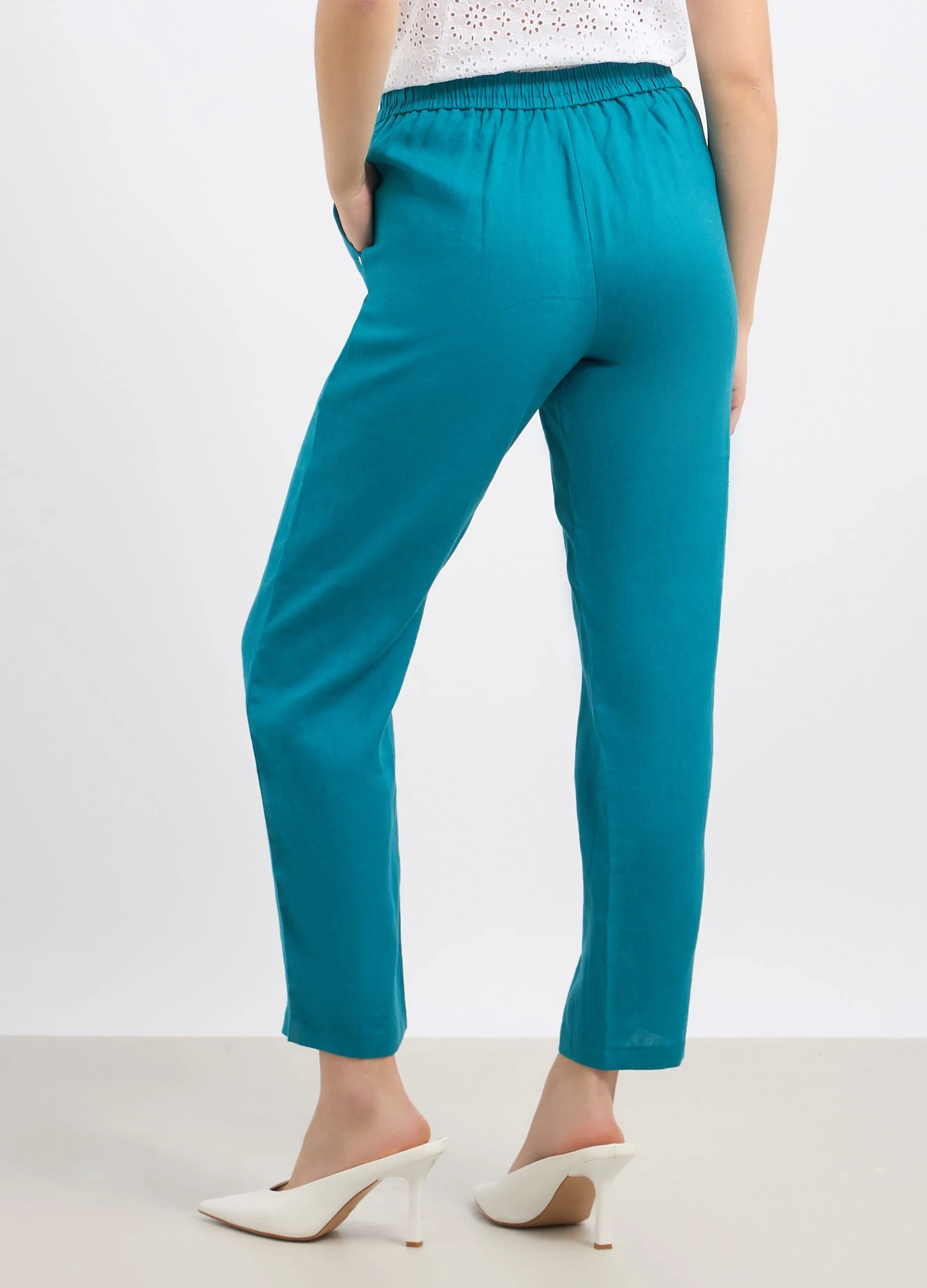 Pantaloni in puro lino donna