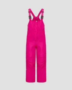 Pantaloni rosa da sci con bretelle da bambina Poivre Blanc