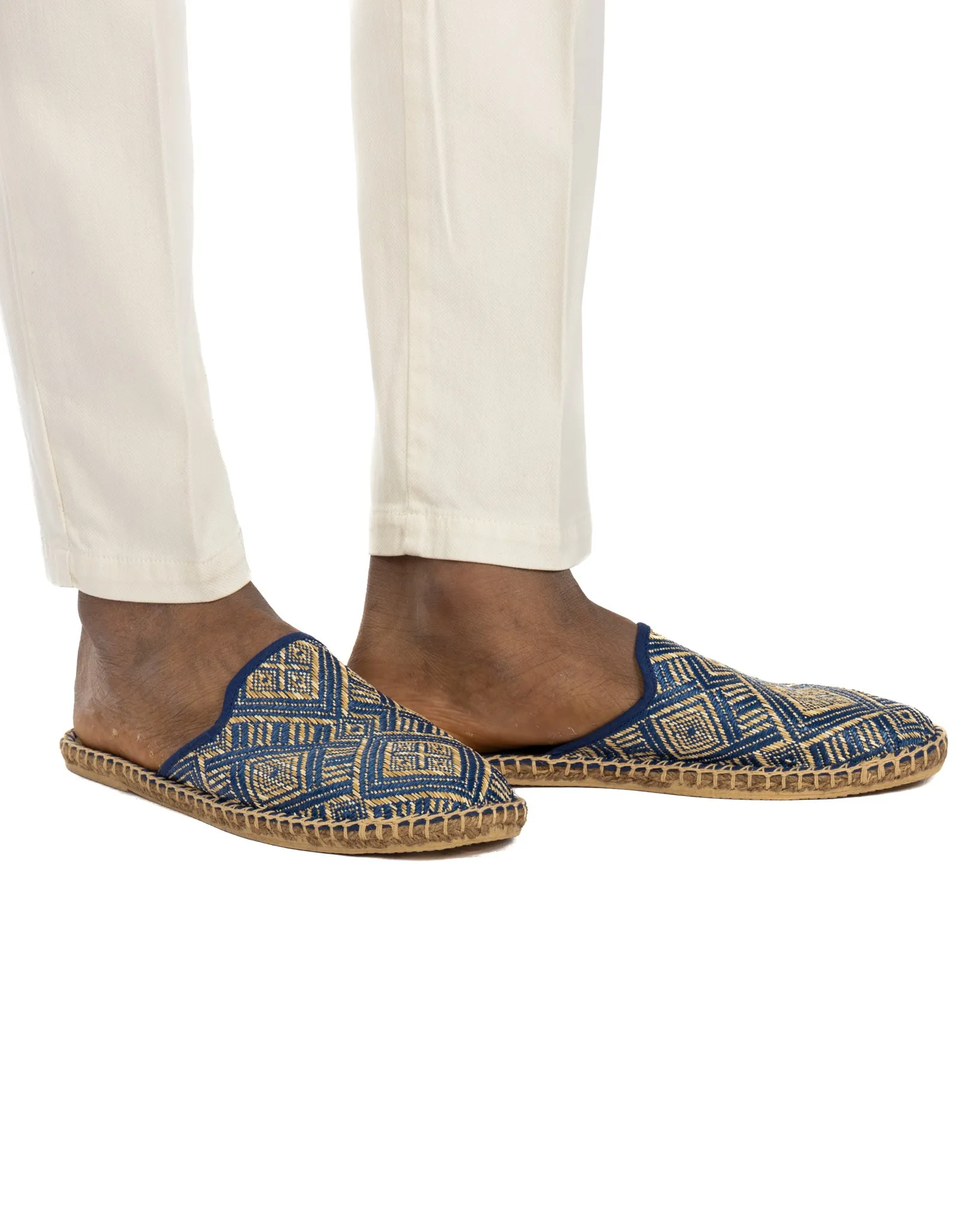 Portofino - mules espadrillas etnica blu