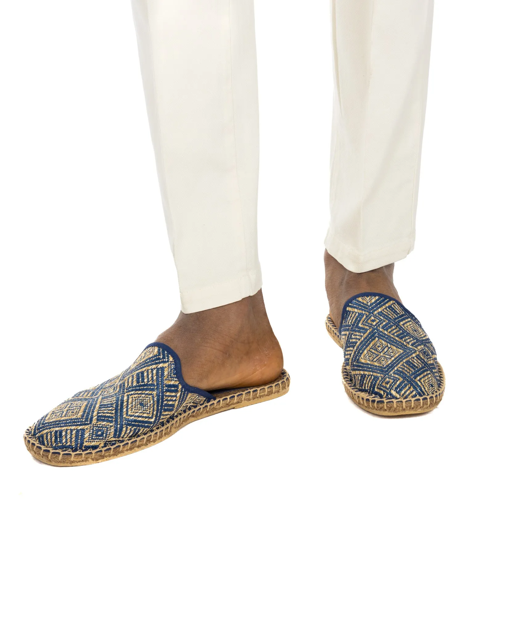 Portofino - mules espadrillas etnica blu