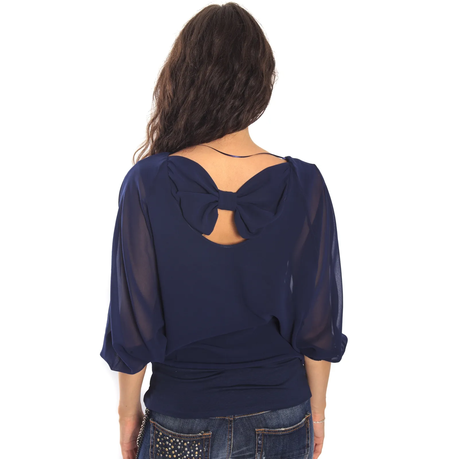 RINASCIMENTO Blusa con fiocco dietro BLUE Art. CFC0069953003