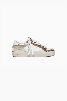 SNEAKER DONNA BIANCO/ORO SK8 DELUXE  27107 CRIME LONDON