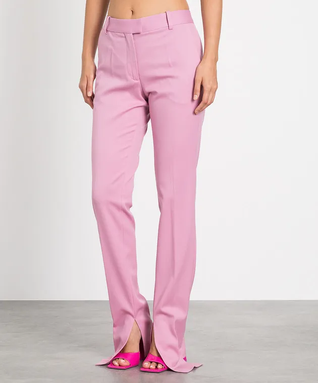 The Attico Pantaloni asimmetrici rosa Abram 227WCP93W027