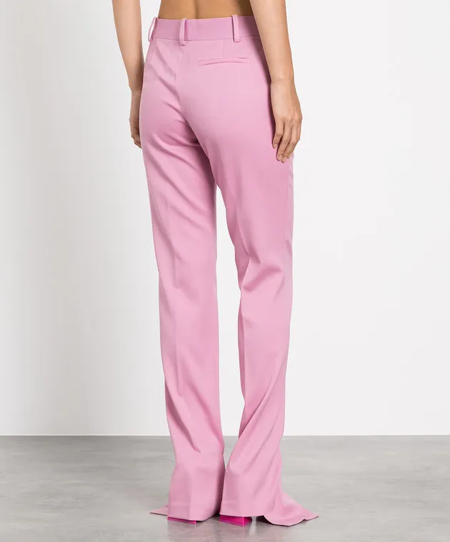 The Attico Pantaloni asimmetrici rosa Abram 227WCP93W027