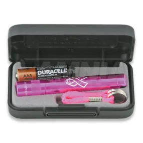 Torcia Mag-Lite Solitaire Single AAA Cell, Breast Cancer Ribbon
