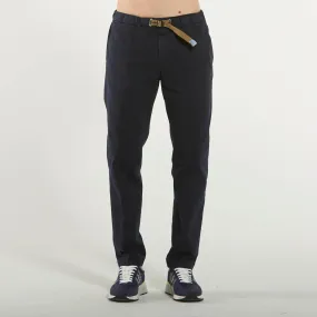 White Sand pantalone tessuto blu navy