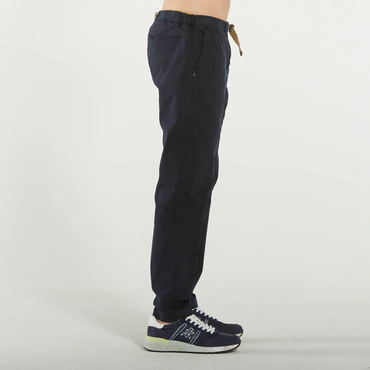 White Sand pantalone tessuto blu navy